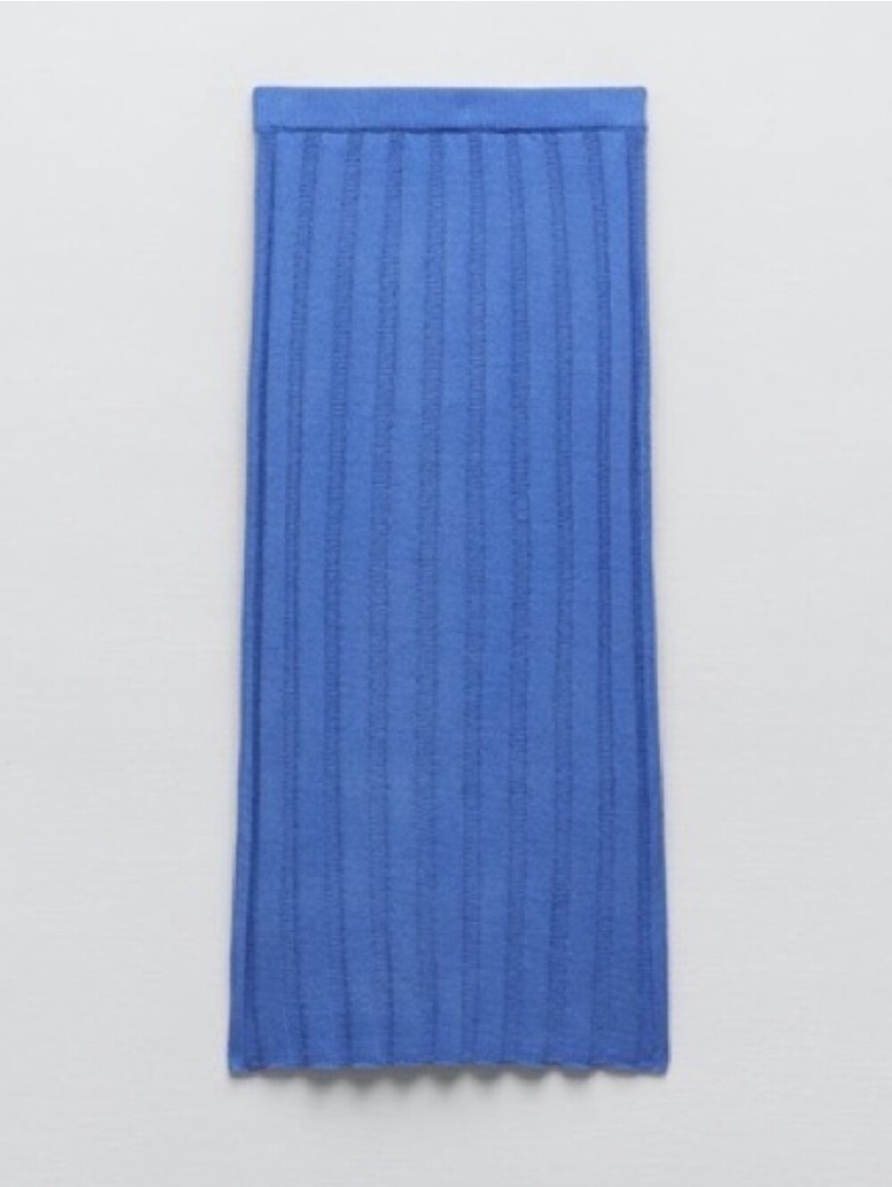Zara Royal Blue Ribbed Midi Skirt Size M